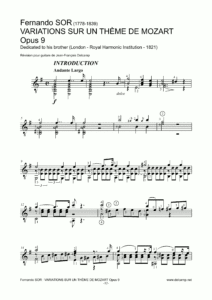 Fernando Sor – Variations sur un thème de Mozart Opus 9